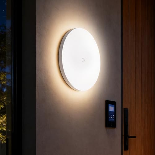 NURMINA Indoor Backlit Wall Light, Twilight to Dawn Motion Sensor Wireless Adjustable Brightness...