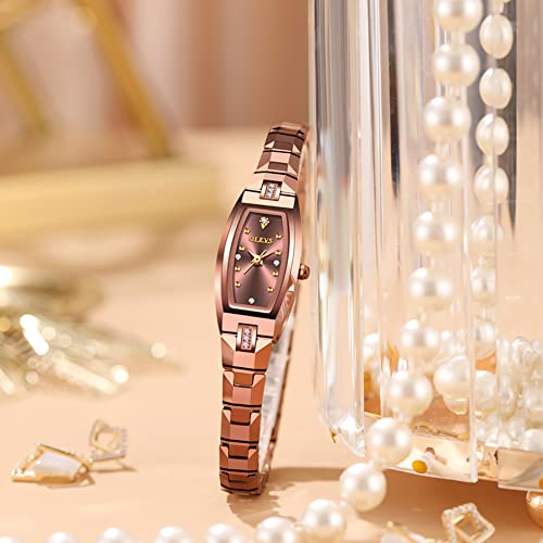 OLEVS Rose Gold Diamond Watch - Stainless Steel Waterproof Ladies Wristwatches for Women, Elegant Bracelet Style, Women's Dress Watches, Reloj para Mujer Womens Watches for Small Wrists, Ladies Watch — view 5