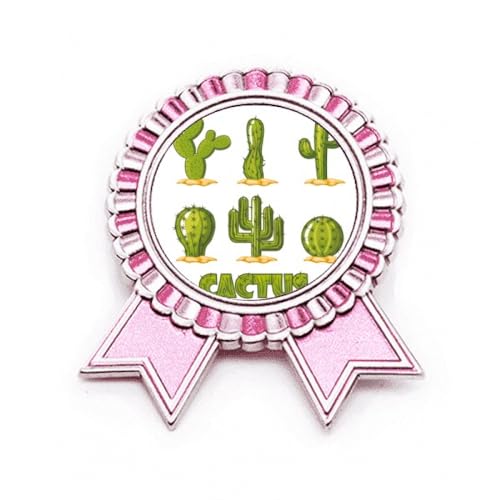 Broche cactus rose métal M accessoire vêtement femme motif plante original