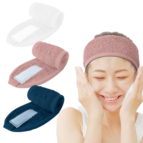 Image of DAN RIVER Spa Headband, Soft Terry Cloth Makeup & Skincare Pack of 3