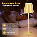 2 Pack Cordless Table Lamps, 3 Colors Stepless Dimming, 5000mAh Rechargeable Battery LED Desk Lamp for Bedroom/Couple Dinner/Desk/Cafe/Dining Room/Terrace - Image 4