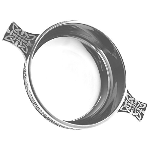 English Pewter Company Congratulations On Your Wedding Quaich Whisky Tasting Bowl Loving Cup With Celtic Handles - 3.5" Diameter [Wd255] #TOP2