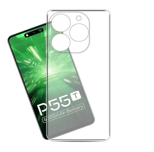 Image of COVERBLACK Soft Rubber Silicon Clear Back Cover Compatible Model for Itel P55T - Transparent