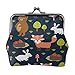 ZUNPNG Wald Cartoon Igel Fuchs Kaninchen Schnalle Leder Münzgeldbörsen Vintage Beutel Kiss-Lock Kleingeldbörse Mini Geldbörsen für Frauen Mädchen