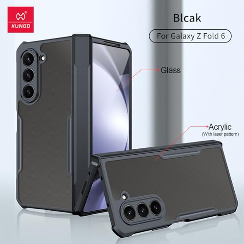 Image of PRITO Compatible for Samsung Galaxy Z Fold 6 Case - Clear Beatle Slim Phone Case with Hard Pc Back, Soft TPU Edges, Hinge, Non-Yellowing, Shockproof Protective Cover for Z Fold 6