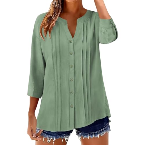 Chemise en V ample plissée élégante et raffinée pour garde-robe d'été