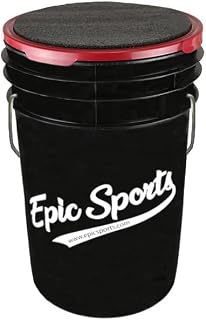 Epic Black 6-Gal Baseball Softball Bucket W/Padded Lid