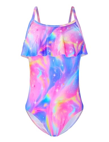 Girls Swimsuit One Piece Ruffles Bathing Suit Kids' Swimwear Quick Dry Summer Beach for 2-14Y - Main Image