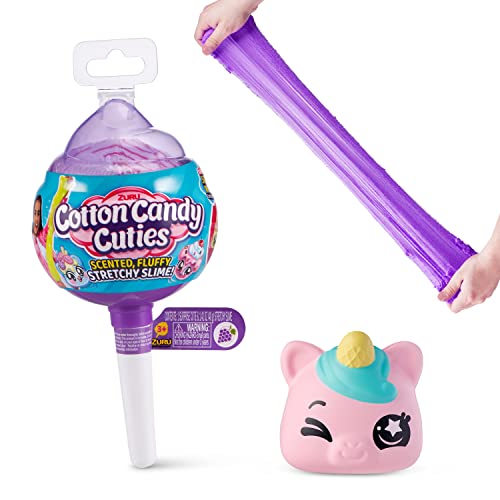 Oosh Slime Cotton Candy Cuties Series 2 by ZURU (Purple) Scented, Squishy, Fluffy, Soft, Stretchy, Stress Relief, Party Favors, Non-Stick with Collectible Cutie Slow Rise Toy