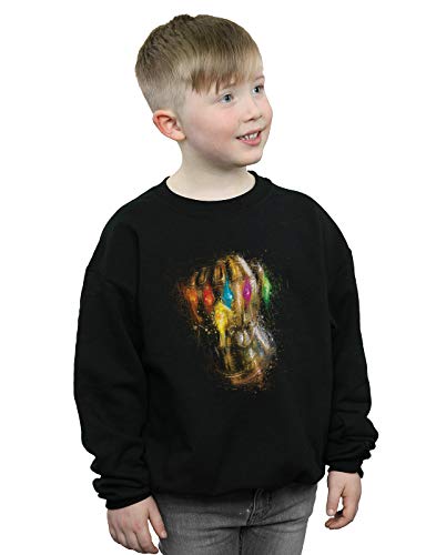 Marvel Boys Avengers Endgame Infinity Gauntlet Splatter Sweatshirt Black 5-6 Years
