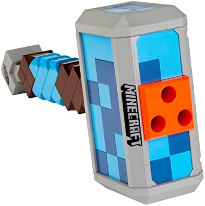Nerf Minecraft Stormlander Dart-Blasting Hammer, Fires 3 Darts, Includes 3 Nerf Elite Darts, Pull-Back Priming Handle