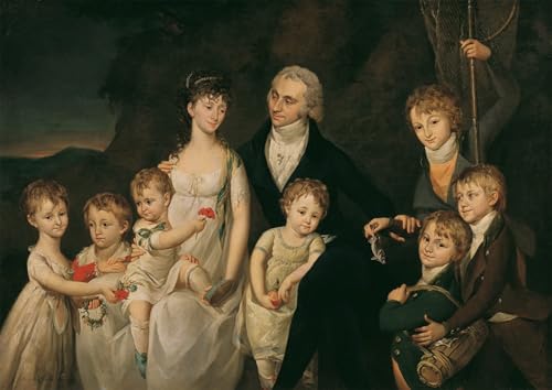 Tableau la famille Anton Von Marx toile Barbara Krafft salon élégant