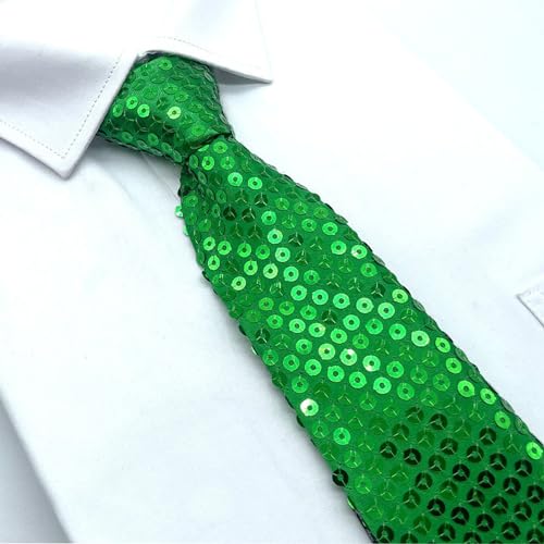 YUANYUYING Cravate à paillettes – Ensemble chapeau et cravate à paillettes pour homme, accessoire de cosplay, Mardi Gras, concerts et fêtes (rose) – vue 3
