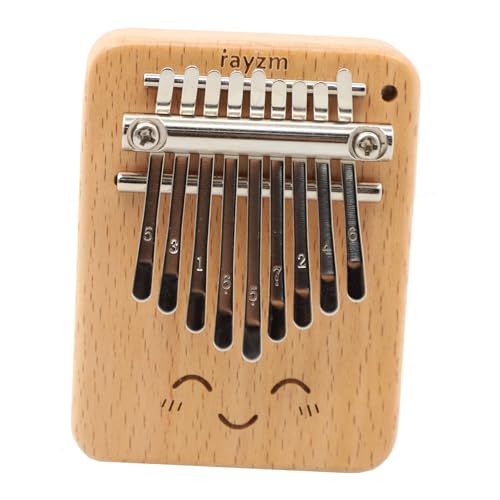 rayzm Mini Kalimba 9-Key Mbira Finger Thumb Piano in F Key, Solid Beech Wood Pocket Kalimba with Lanyard, Portable Handheld Instrument for Beginners, Clear & Accurate Tone, Ideal for Gifts & Travel