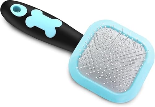 PETPAWJOY Dog Cat Slicker Brush, Gently Cleaning Pin Brush for Shedding Dogs Hair Brushs for Small Puppy Yorkie Poodle Rabbits Cats