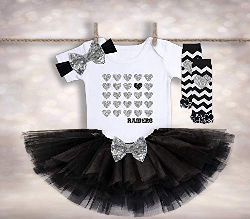 Raiders Baby Outfit - Tutus and Touchdowns - Raiders Fan Gift - Raiders Tutu Outfit - Raiders Shirt - Football Tutu Gender Reveal