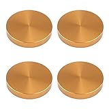Antrader M8 Thread Round Shape Aluminum Circle Disc Glass Table Top Disc Hardware Adapter 49mm/1.9' Dia - 4pcs, Gold Tone