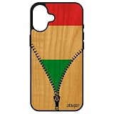 utaupia Cover in legno con bandiera italiana italiana per iPhone 16+ Plus Silicone 4G Sport 256 GB Nero Coppa Europa Calcio jo TPU Calcio