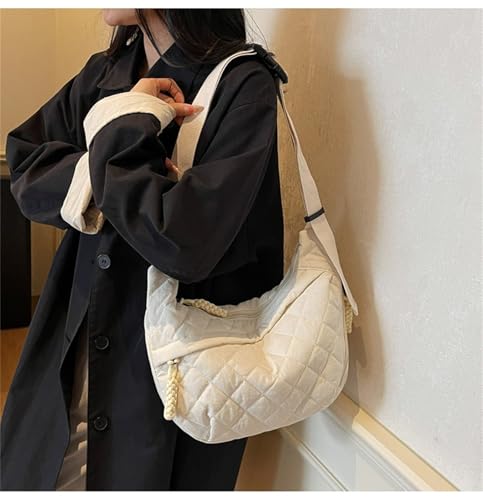 Image of Crescent Shoulder Bag Nylon Crossbody Bag for Women Nylon Hobo Bags Slouchy Sling Purse Dumpling Bags