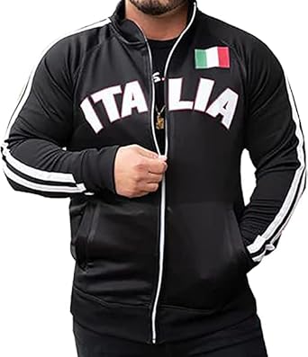 ZA-Fashed Italians Italia Track Jacket - Mens Black Italian Soccer