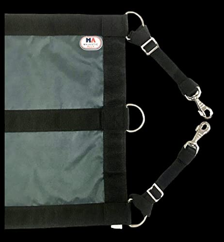 Majestic Ally 1200D 29"X19" Horse Stall Guard With Adjustable Straps And Hardware (Grey Black) #TOP2