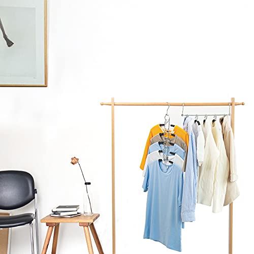 Nature Smile 2 Pack 5 In 1 Anti Slip Clothes Hangers,Space Saver Magic Metal Hangers,Multi Layers Wardrobe Clothes Rack,Heavy Duty Metal Blouse Hanger Closet Storage Organizer #TOP5