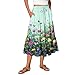 Women Casual Lightweight Skirts with Pockets Ruffled Hem Elastic Waist Midi Skirt Drawstring A Line Flowy Outfits