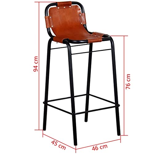Vidaxl Bar Stools 2 Pcs Real Leather #TOP5