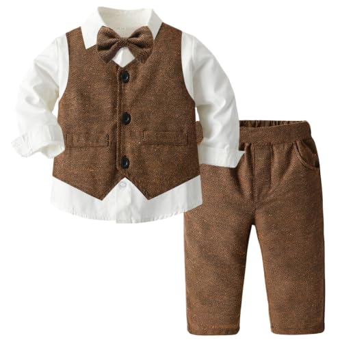 Image of SANGTREE Baby Boys Suit Toddler Gentleman Formal Outfits 3 Months - 9 Years