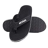  Koloes Unisex Erwachsene Flip Flops Strandschuhe rutschfeste Hausschuhe 38-50EU (schwarz, Numeric_49)