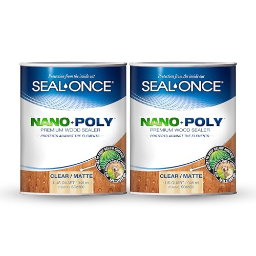 Image of SEAL-ONCE Nano+Poly Wood Sealer and Waterproofer, Clear, 2 Gallon