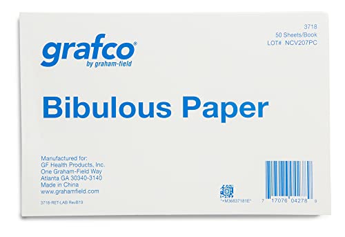Graham-Field 3718 Grafco Bibulous Blotting Absorbent Paper, 50 Sheets, 4" x 6", Pack of 6