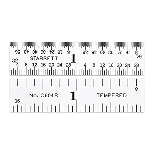 Starrett Spring Tempered Steel Rule with Satin Chrome Finish #TOP23