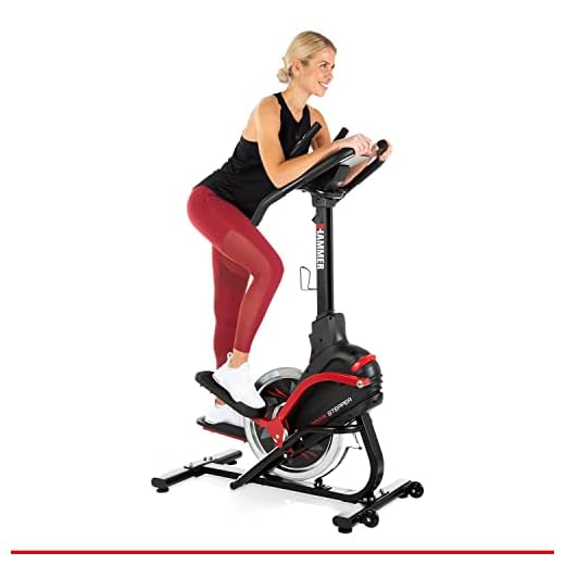 HAMMER Cross Stepper, Mix aus Crosstrainer- und Stepper-Workout, Tablet- und Smartphonehalterung, Fitness-Apps, max. Gewichtsbelastung 130 kg, 108 x 50 x 154 cm