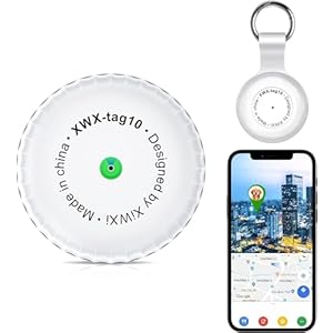Key Finder,Bluetooth GPS Items Tracker with Holder & Keychains,IPX8 Waterproof Locator & Works with ‘Apple Find My'(iOS only),Case Compatible with Airtag,Music Reminder for Kids,Pets,Keys-White