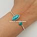 Blue Turquoise Gemstone Bangle Marquise And Round Stone Bangle, Adjustable Bangle Dual Stone Bangle Boho Bangle Trending Bangle Handmade Bangle Birthday Gift Bangle Blue Stone Bangle gift for all