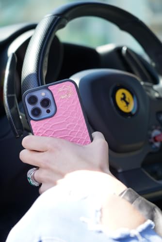 Coque iPhone 16 Pro Max cuir véritable Mamba Rose luxe - 6