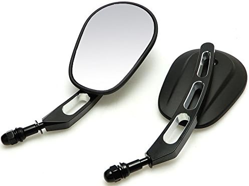 Hoosier Garage-Billet Stem OEM Quality Black Motorcycle Mirrors- compatible with/replacement for Harley Davidson FLHX Street Glide FLHT Electra Glide Road Glide Road King - FAST PRIORITY MAIL SHIPPING