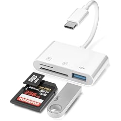 YOFEEPOP SD Card Reader, USB 3.0 Type C Memory Card Adapter, SD/TF Card Reader with USB 3 Port, SD Card Reader Compatible with iPhone 17/16/15, Pro/Air Android Phone Tablet