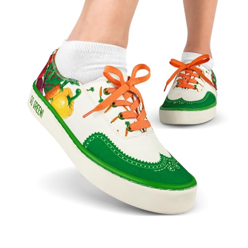 Image of Hot Chocolate Design All-Day Women's Lace-Up Sneakers | Canvas Upper, Cushioned Footbed with Arch Support, Flexible Rubber Outsole, Vegan Construction, Casual Everyday Sneakers