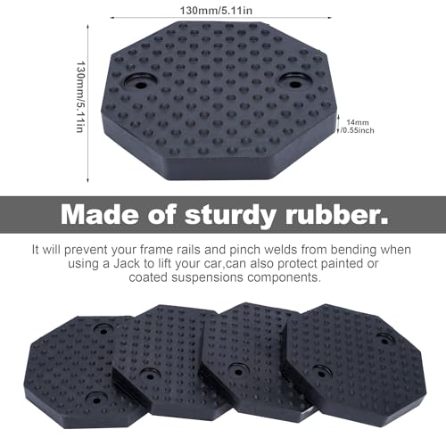 Image of 4 Pack Auto Lift Pads, Rubber Car Lifting Pads, Arm Pads Heavy Duty Automotive Hoist Accessories fit for Auto Truck Hoist, Floor Jack Pad(130x14mm)