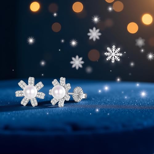 Classic Dainty 925 Sterling Silver 5mm White Freshwater Cultured Pearl Stud Earrings for Women by JORA - Image 2