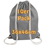 Cottonbagjoe moderner Turnbeutel | Baumwollrucksack | Beutel zum Bemalen | Stoffbeutel | Gym Bag | mit Kordelzug | Öko-Tex Zertifiziert | 36x46 cm