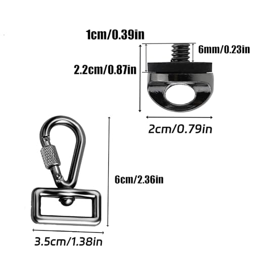 LLMSIX Quick Install Metal Screws Camera Quick Release Set SLR Camera Shoulder Strap Hook Set Camera Clip Ring Camera Screws for Camera Neck Shoulder Strap Sling Accessories Standard