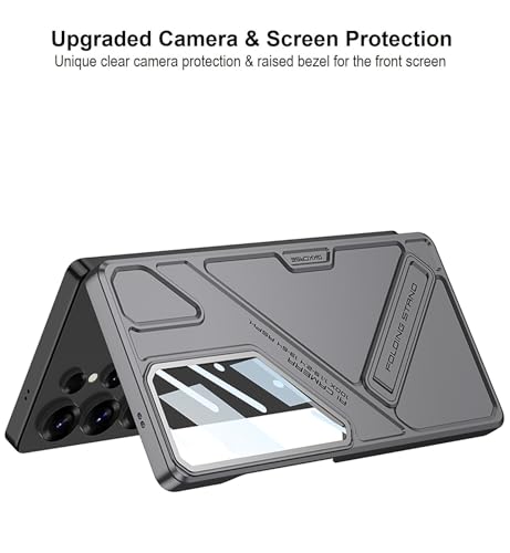 Image of Midkart Matte Protective Case Compatible with Samsung Galaxy S25 Ultra Hidden Kickstand Cover Hard PC with Camera Protection, Grey