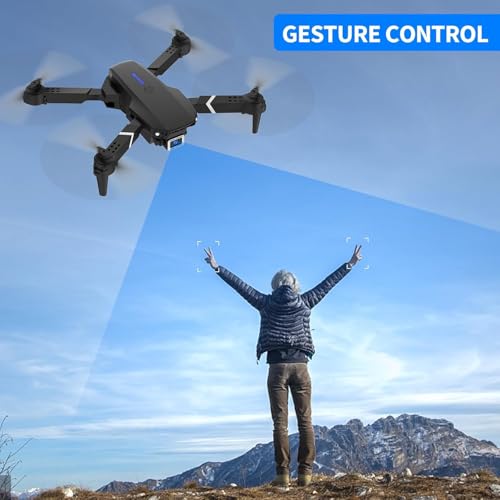 Image of BrUsHlEsS-fOlDaBlE-DrOnE-WiTh-hQ-WiFi-cAmErA-ReMoTe-cOnTrOl-fOr-kIdS-QuAdCoPtEr-wItH-GeStUrE-SeLfIe-fLiPs-bOuNcE-MoDe-aPp-oNe-kEy tAkE-OfF (E88)