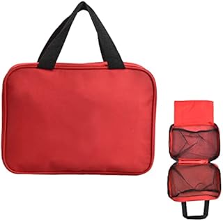 First Aid Bag Empty, Travel Rescue Bag, Nylon Medicine Storage Bag, Red First Aid Tote Pouch, First Aid Kit Waterproof for Emergencies at Home Office Travel Hiking Camping
