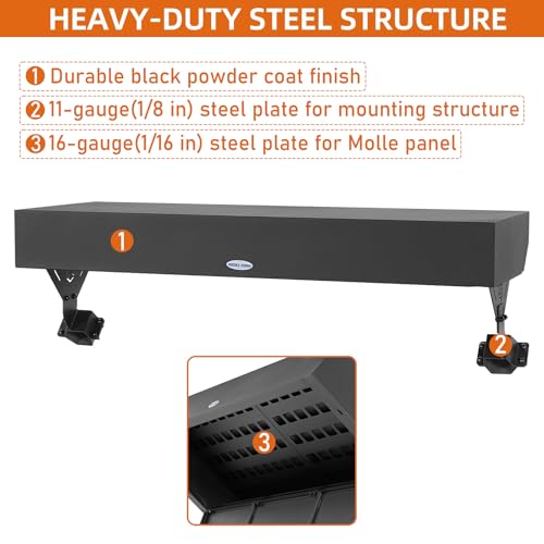 Hooke Road JL Ceiling Overhead Storage Tool Box for 2018-2026 Jeep Wrangler JL 4-Door Hardtop, Roll Bar Locking Storage Toolbox Secure MOLLE Panel - Thumbnail 6