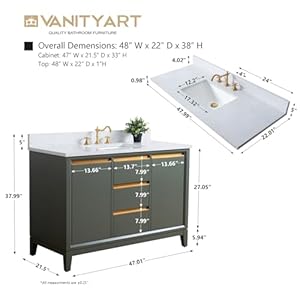 Vanityart48inchbathroomvanitywithsinkceramictop48vanitycabinetwithwithsoftclosingdoorsdrawerssolidwoodframevantagegreenva8048vg1 Urban Country Home Decor Vanity art 48 inch bathroom vanity with sink ceramic top 48 vanity cabinet with with soft closing doors drawers solid wood frame vantage green va8048 vg1 urban country home decor