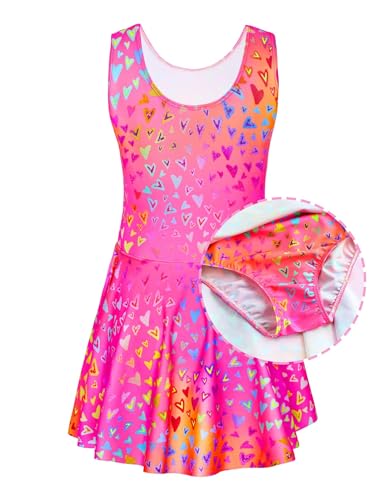 Girls Swimsuits Kids One Piece Sleeveless Swimwear Skirted Bathing Suit Summer Swim Dress with UPF 50+ Sun Protection2